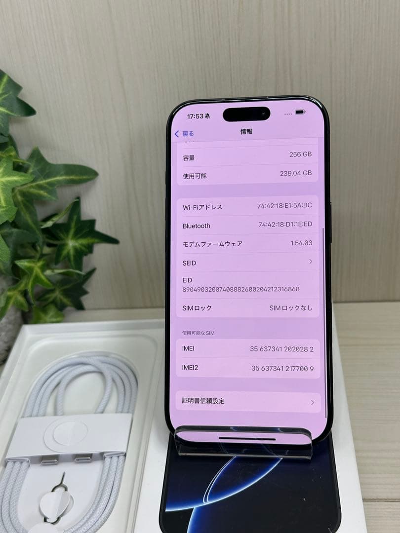 ✅✨超美品✨iPhone16 pro 256GB 国内版❣️95%