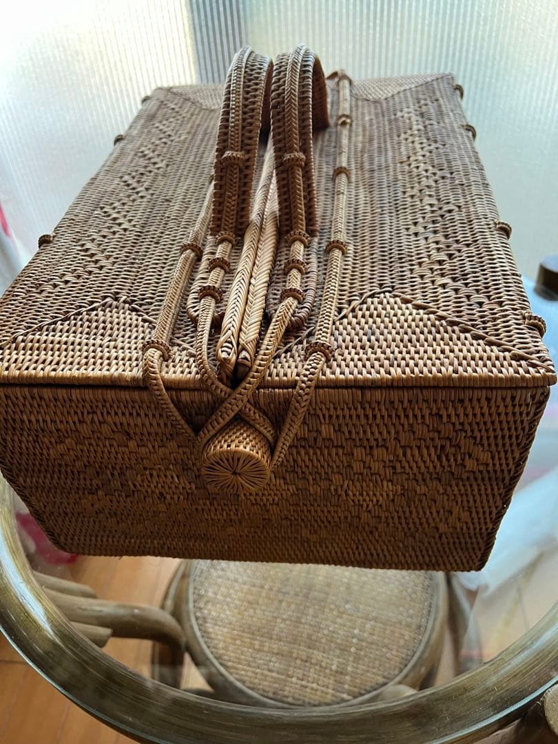 ラタン製収納バスケット