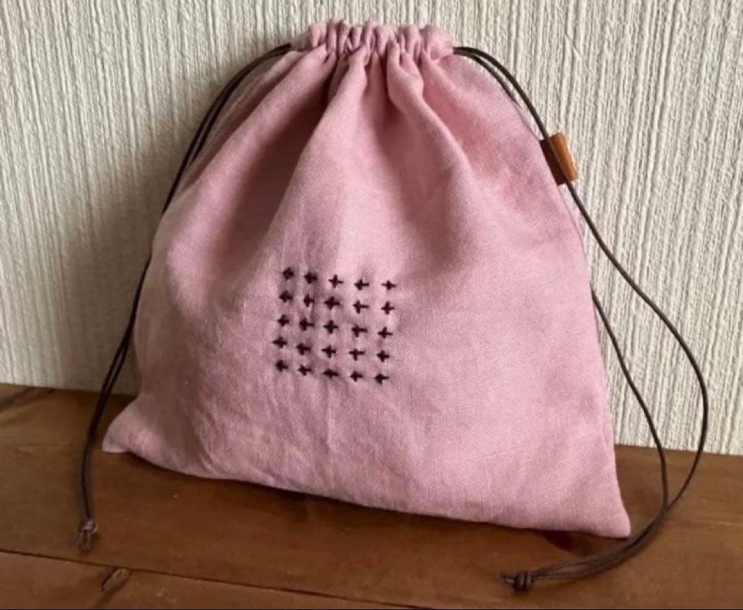 ちはのすゆさま専用 上質くったりさくらいろリネンキャンバスリネン大きな巾着 など