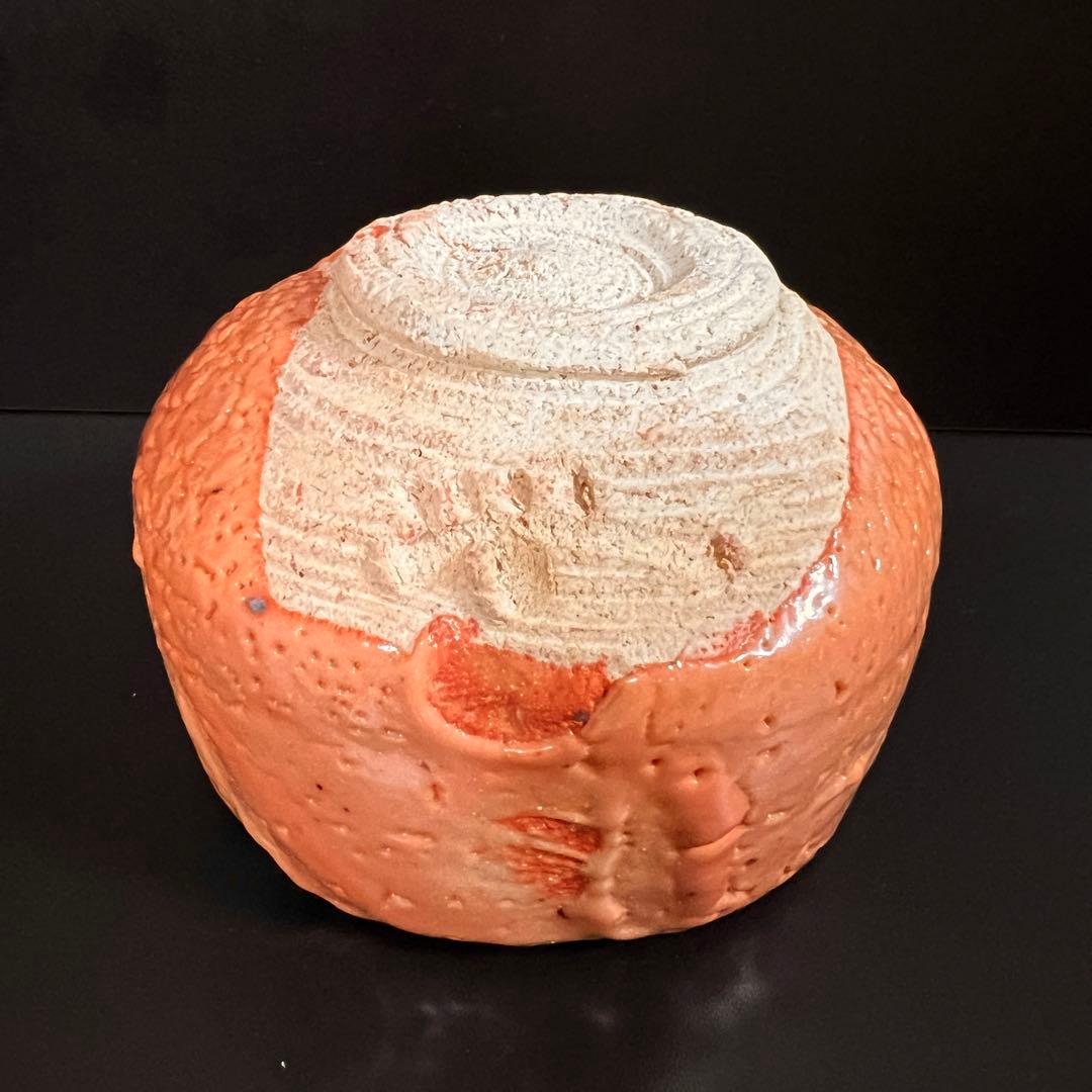 月形那比古　绯志野茶碗　茶道具　共箱　本物保証！茶碗 茶碗 茶道具 共布