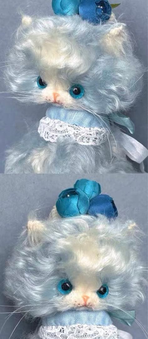 青花仔猫 アーティストベア 海外作家様 ハンドメイド ぬいぐるみ テディベア