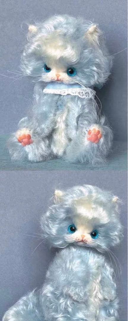 青花仔猫 アーティストベア 海外作家様 ハンドメイド ぬいぐるみ テディベア