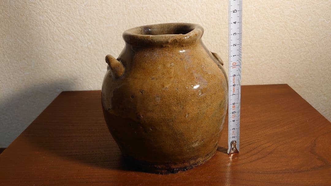 古越前　越前焼　うずくます　うづくまる　お歯黒壺　双耳　江戸期　１客