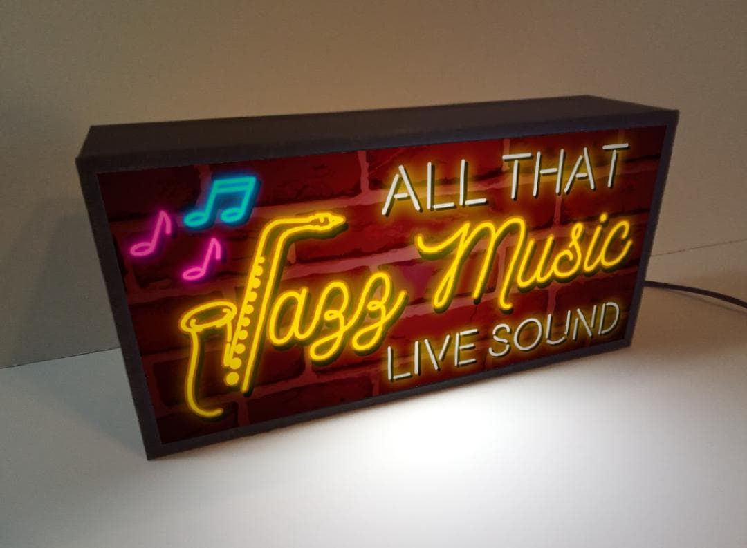 JAZZ ジャズミュージック サックス ライブ 看板 置物 雑貨 ライトBOX