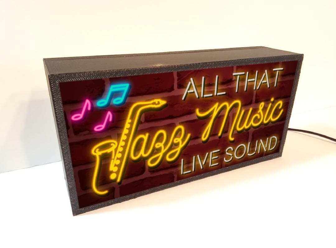 JAZZ ジャズミュージック サックス ライブ 看板 置物 雑貨 ライトBOX