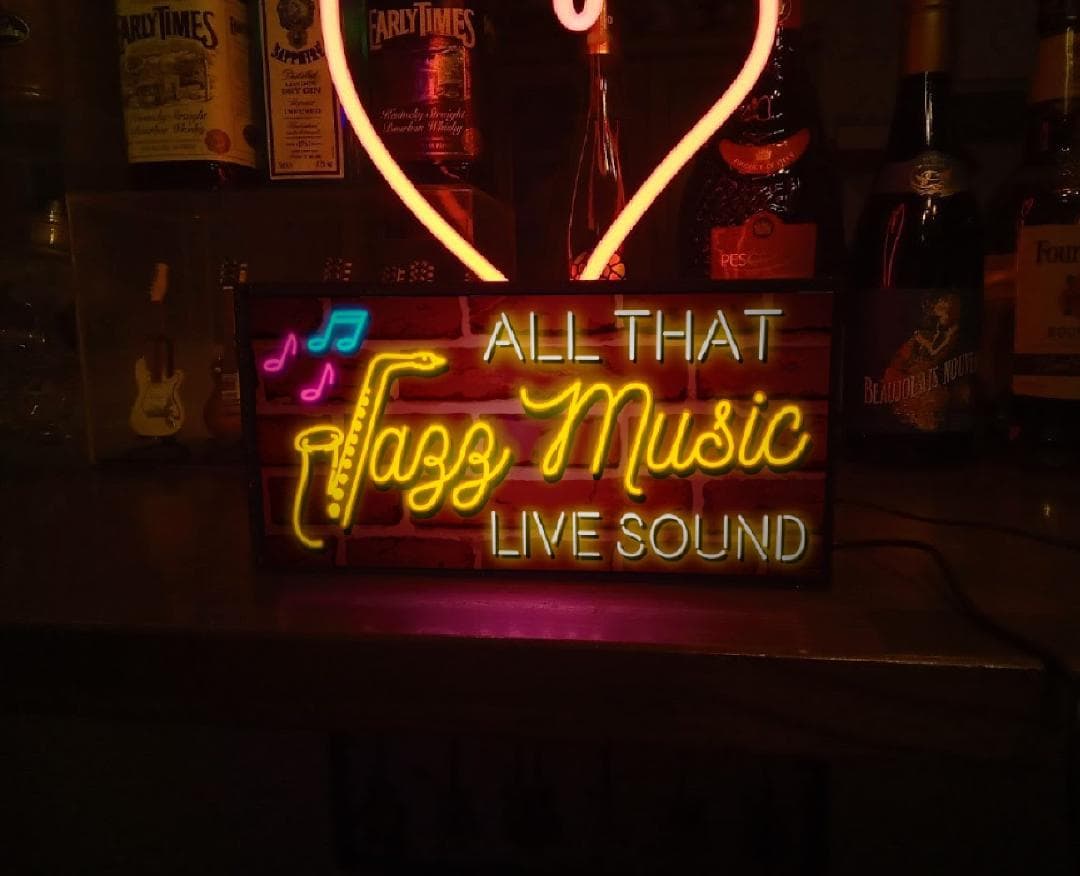JAZZ ジャズミュージック サックス ライブ 看板 置物 雑貨 ライトBOX