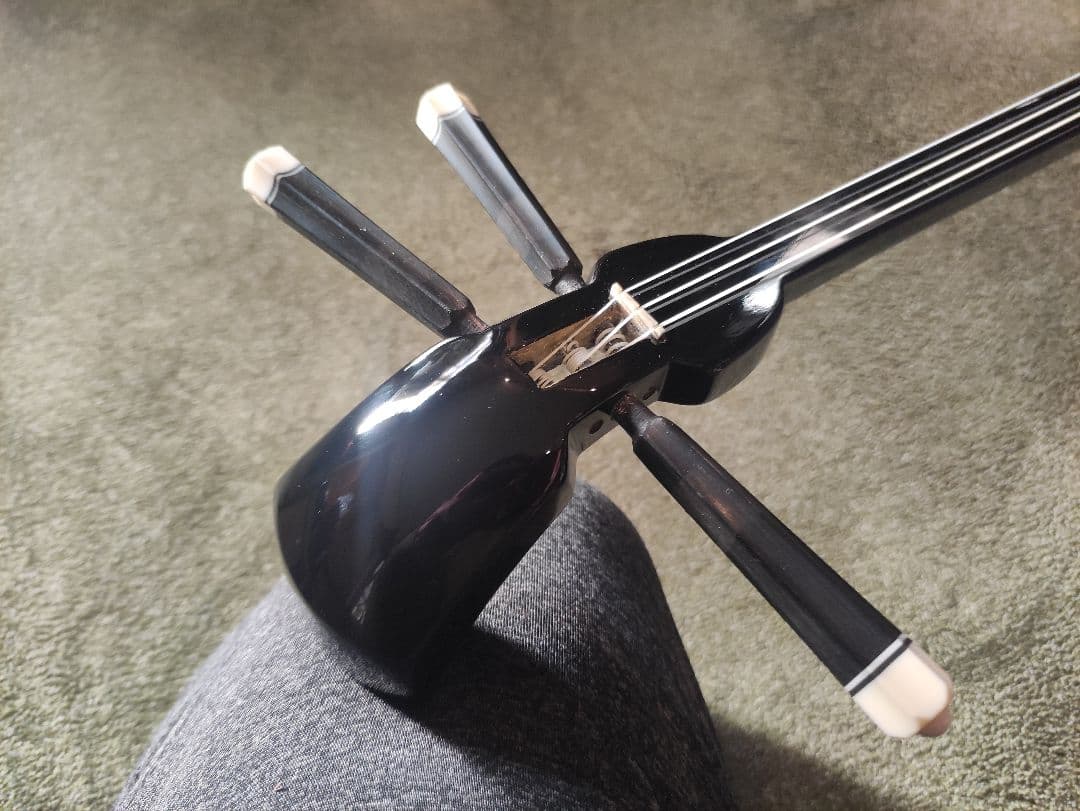 三線人工蛇柄皮セット　メンテナンス済み