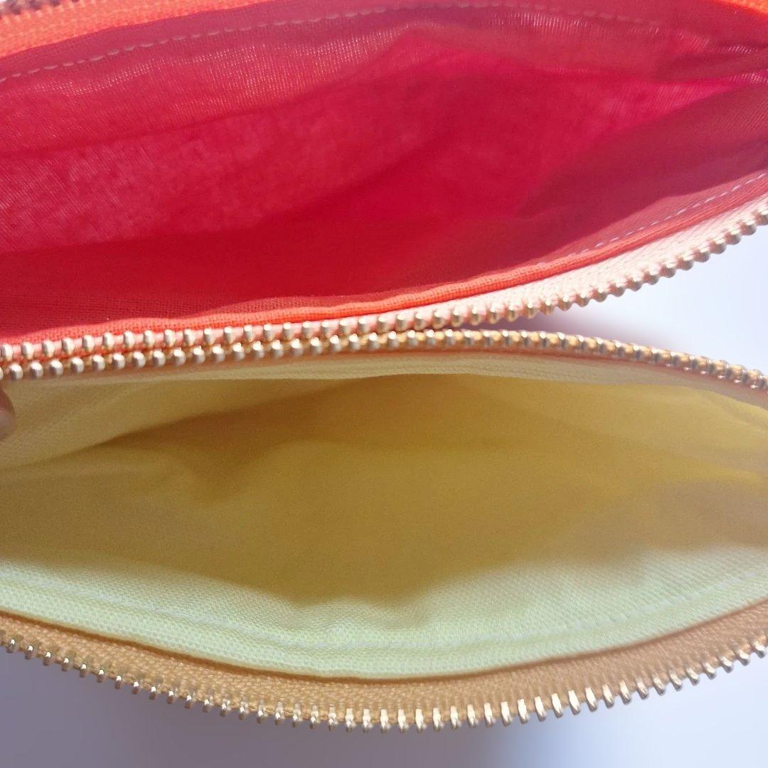 激レアねこパネル生地　ハンドメイド　フラットポーチ