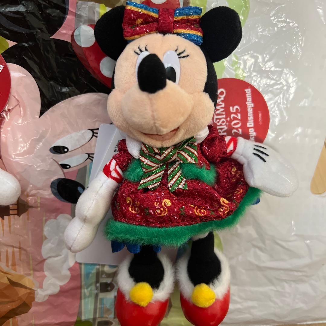 ミッキー・ミニー クリスマスぬいぐるみバッジ 2025