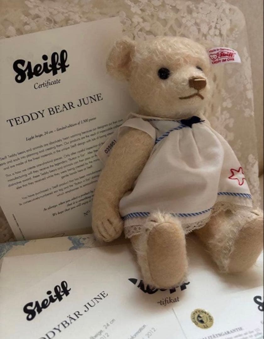 ☆シュタイフぬいぐるみ　サマードレス　Steiff JUNE ワンピース