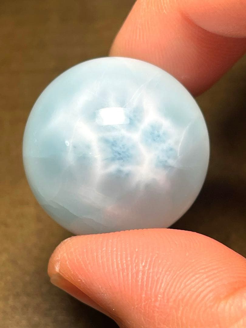 【高品質】　世界三大ヒーリングストーン！！　ラリマー！！スフィア25.5㎜波模様