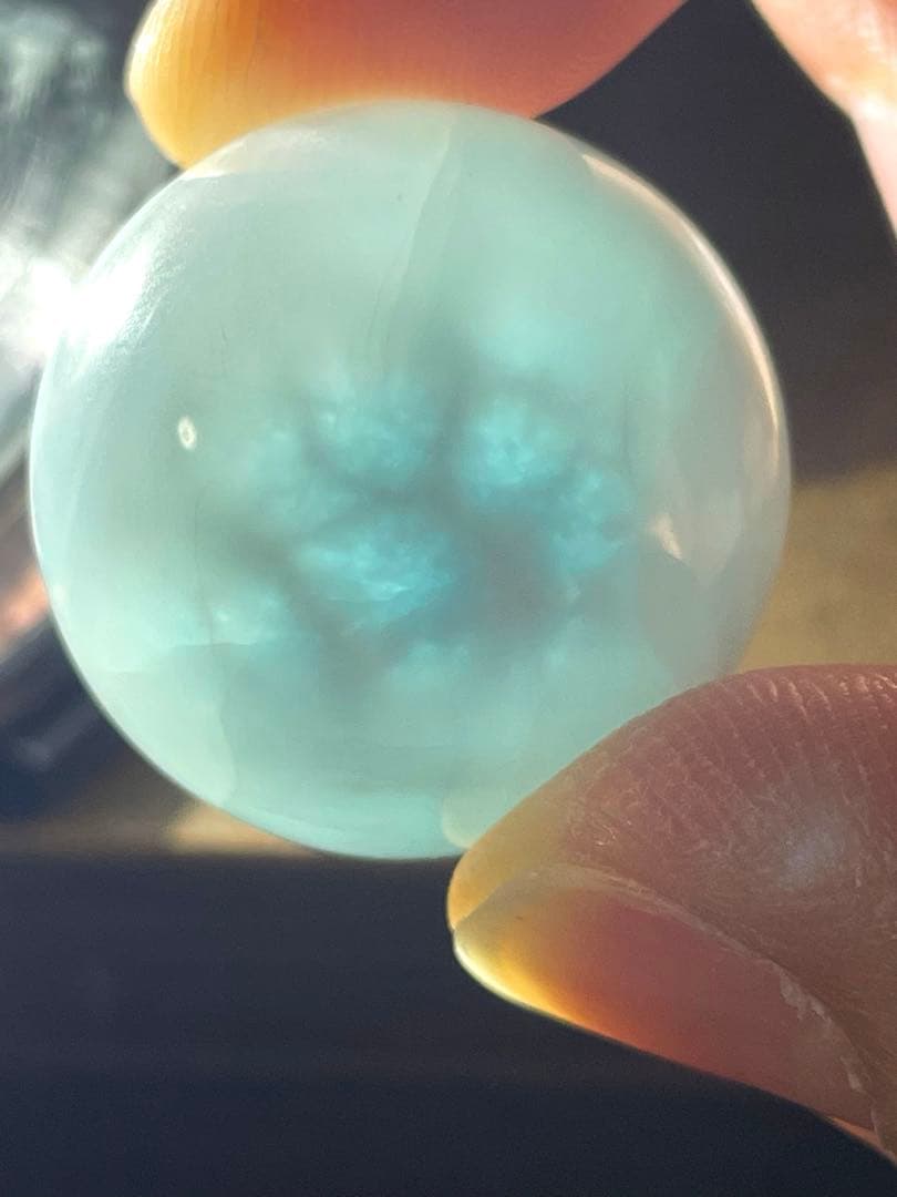 【高品質】　世界三大ヒーリングストーン！！　ラリマー！！スフィア25.5㎜波模様