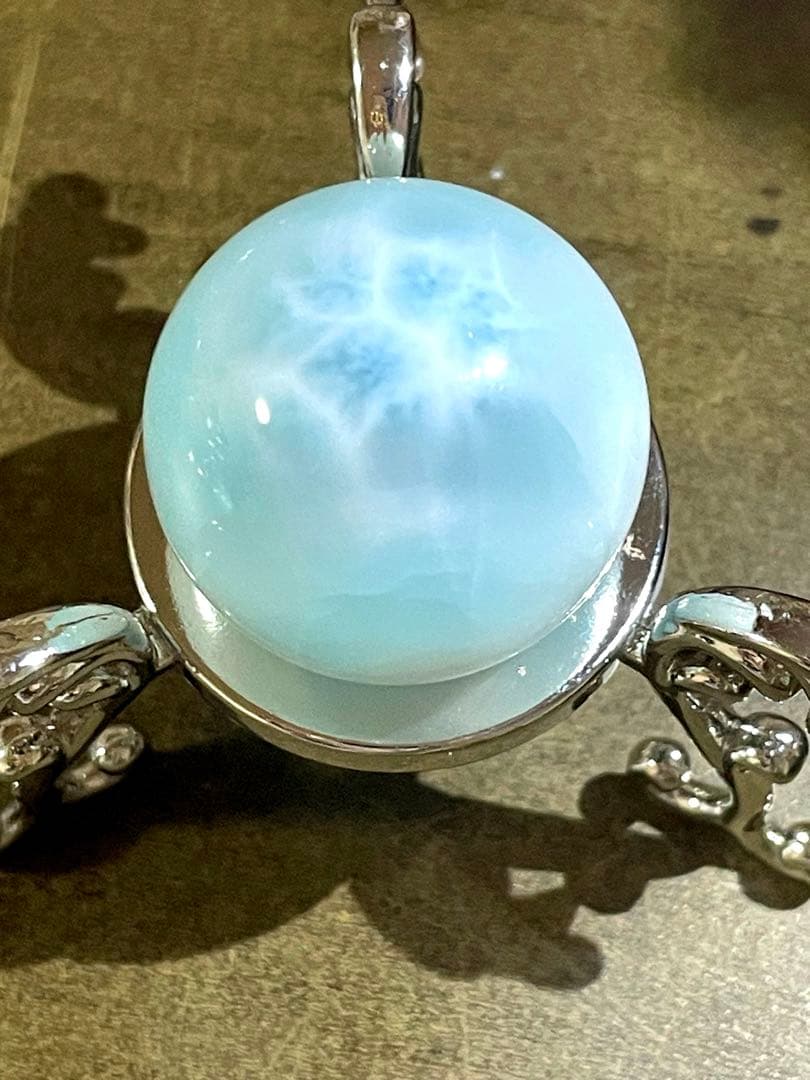 【高品質】　世界三大ヒーリングストーン！！　ラリマー！！スフィア25.5㎜波模様