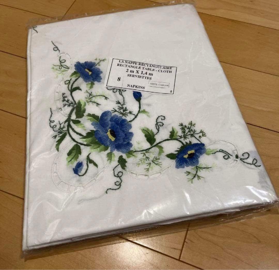 刺繍テーブルクロス 8枚ナプキンセット
