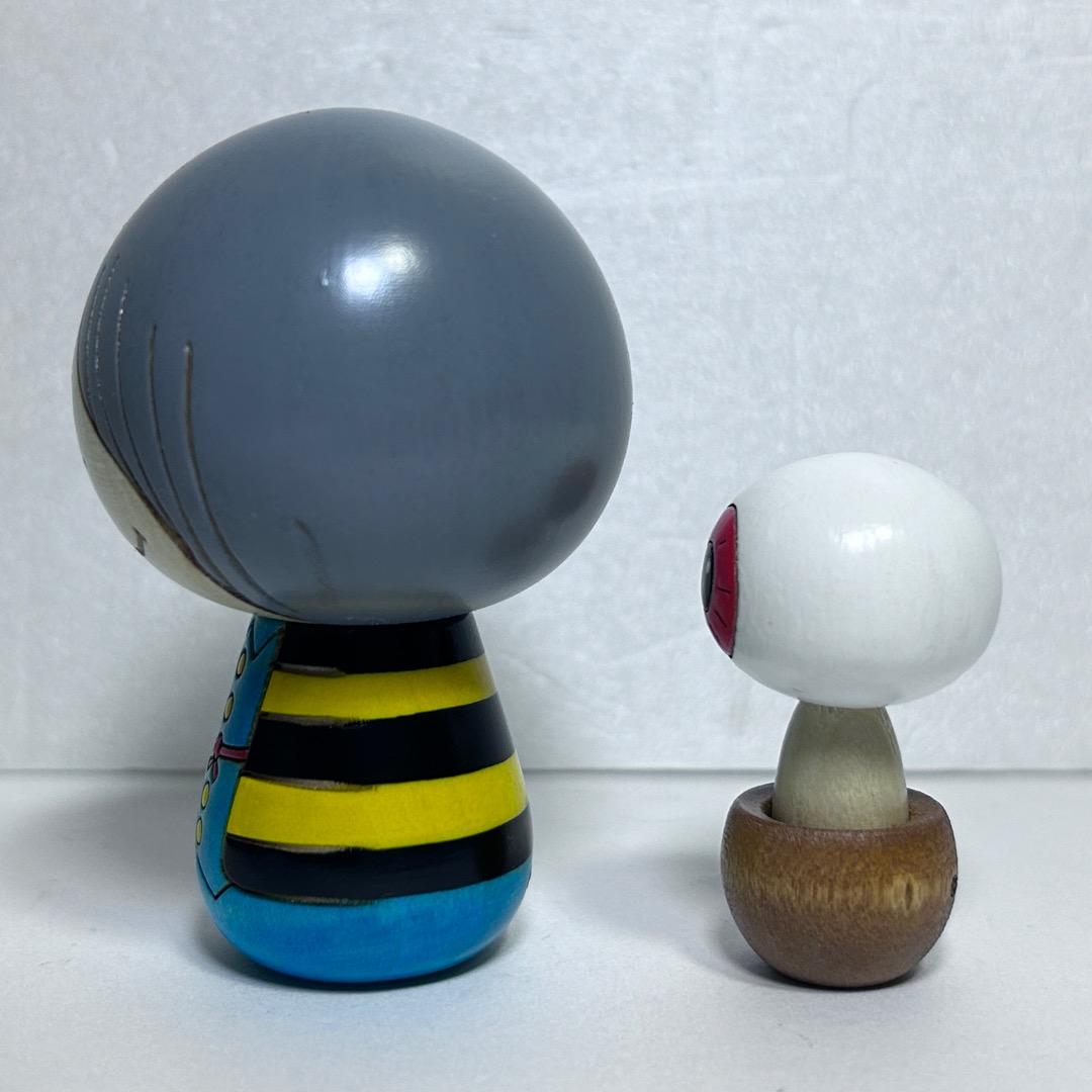 2体セット ゲゲゲの鬼太郎 鬼太郎 目玉おやじ こけし 日本製 箱付き未使用品