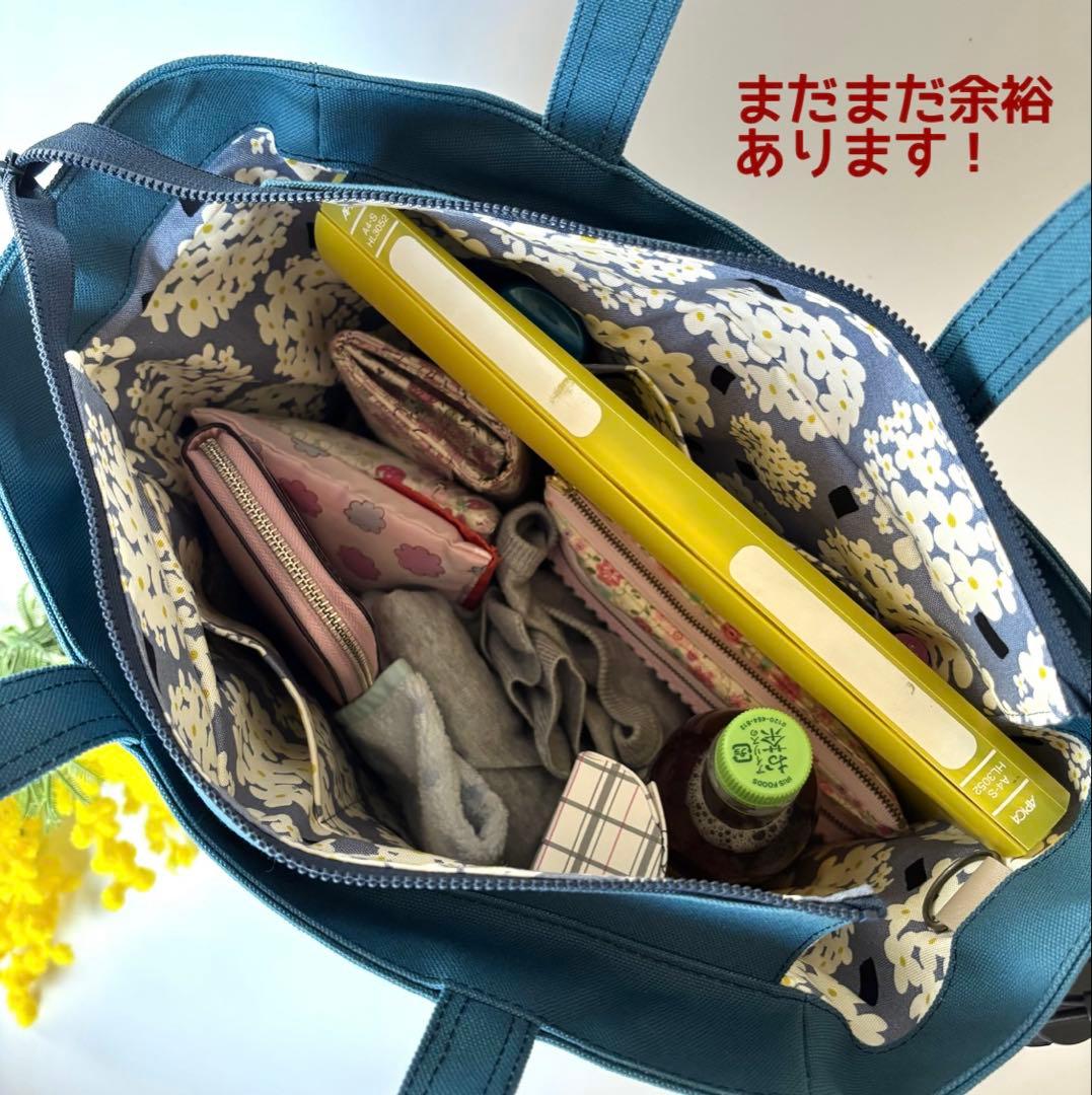 倉敷8号帆布サイドポケット付きトートバッグL マッシュルーム　ファスナー開閉