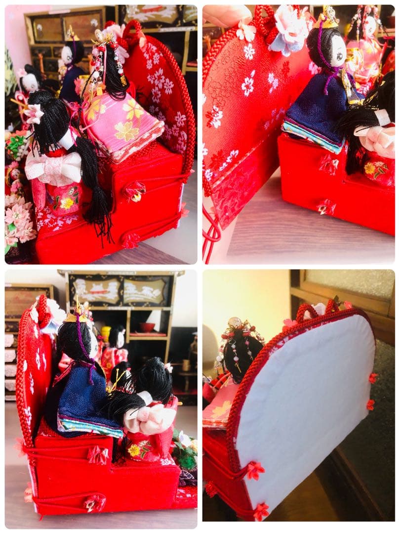 ♡ひな祭り 三段飾り 大人のひな祭り 雛人形 雛飾り 古今雛 犬筥♡ち手作り♡