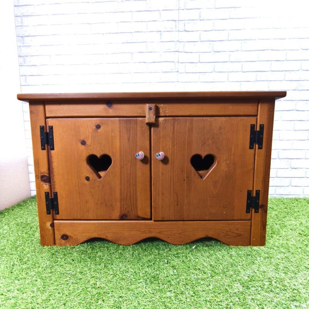 カントリー家具 ハート型 TV オーディオラック2段 木製