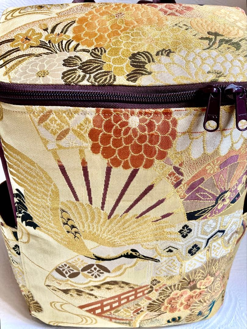 ボックスリュック　帯リメイク　アンティーク