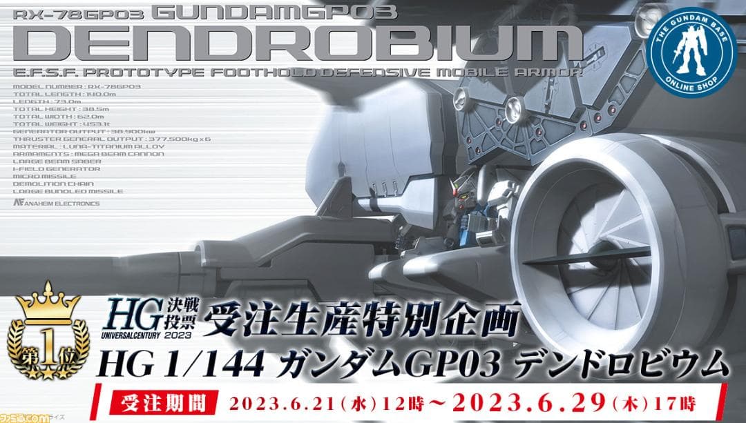 【新品未開封】HGUC 1/144 ガンダムGP03 テンドロビウム