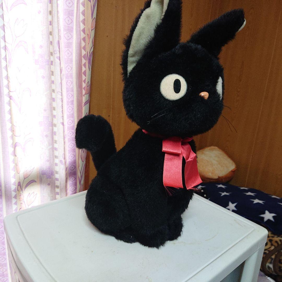 黒猫のぬいぐるみ 赤いリボン付き