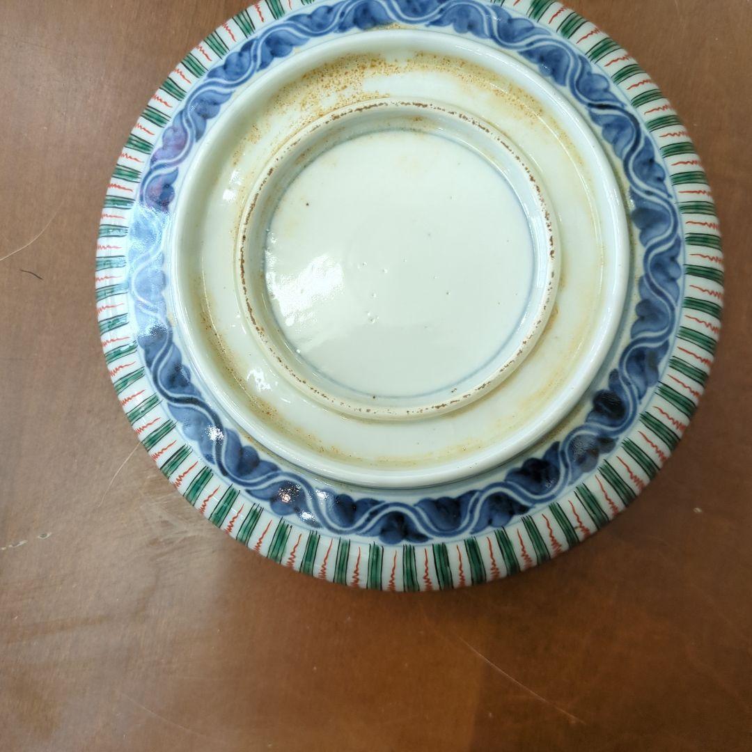 骨董　古伊万里　恵比寿様　縁起柄　金彩　染錦　鉢　大鉢　器　美品