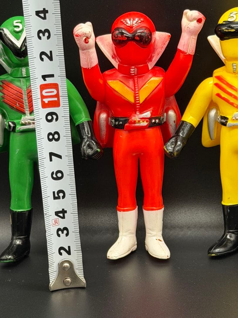 当時物 ポピー ゴレンジャー ソフビ 3体セット アカ キ ミド 昭和　 希少