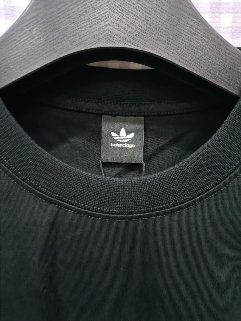 BALENCIAGA×ADIDAS コラボ 刺繍ロゴ 半袖Tシャツ L