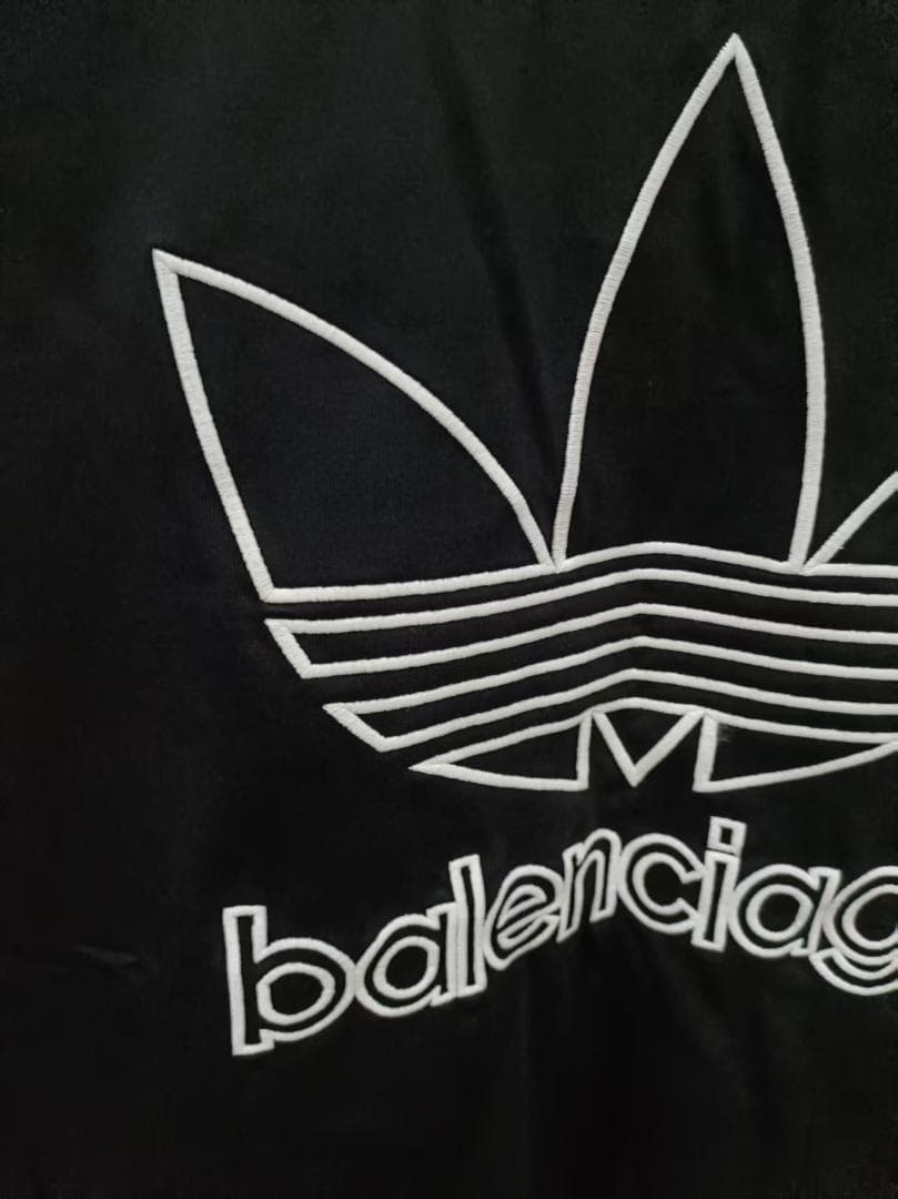 BALENCIAGA×ADIDAS コラボ 刺繍ロゴ 半袖Tシャツ L