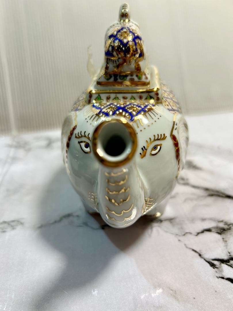 【未使用】タイThailandベンジャロン焼（ティーポット茶器）象
