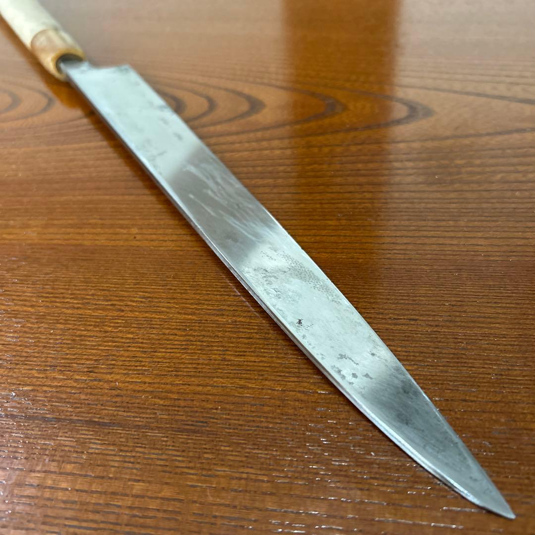 刺身包丁 サイズ 全長41,5cm刃26cm厚約4mm ★送料無料 ★水牛柄付