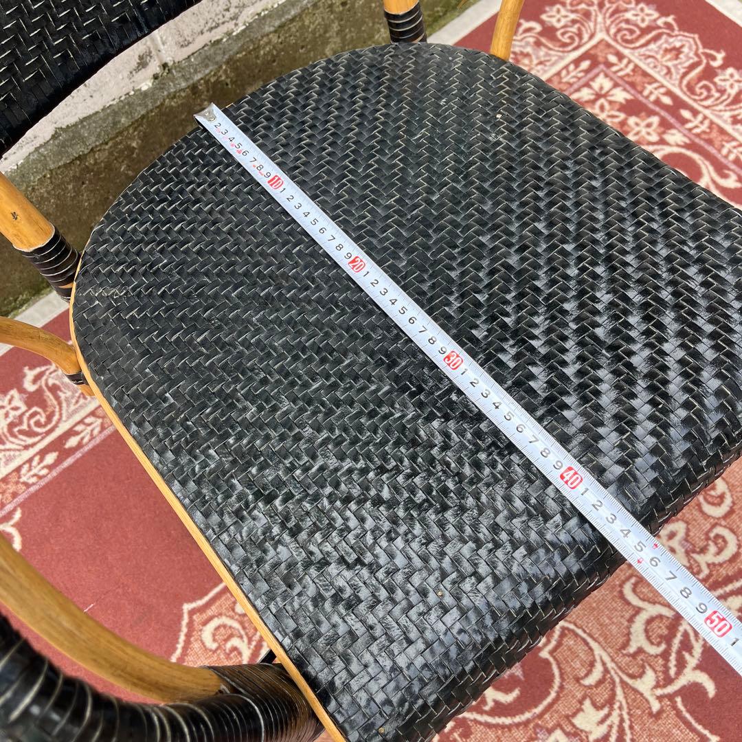 廃盤 ASPLUNDアスプルンド◾️編み込みレザー×ラタンフレーム 椅子 チェア