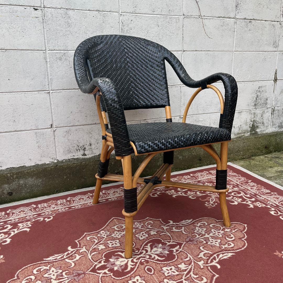 廃盤 ASPLUNDアスプルンド◾️編み込みレザー×ラタンフレーム 椅子 チェア