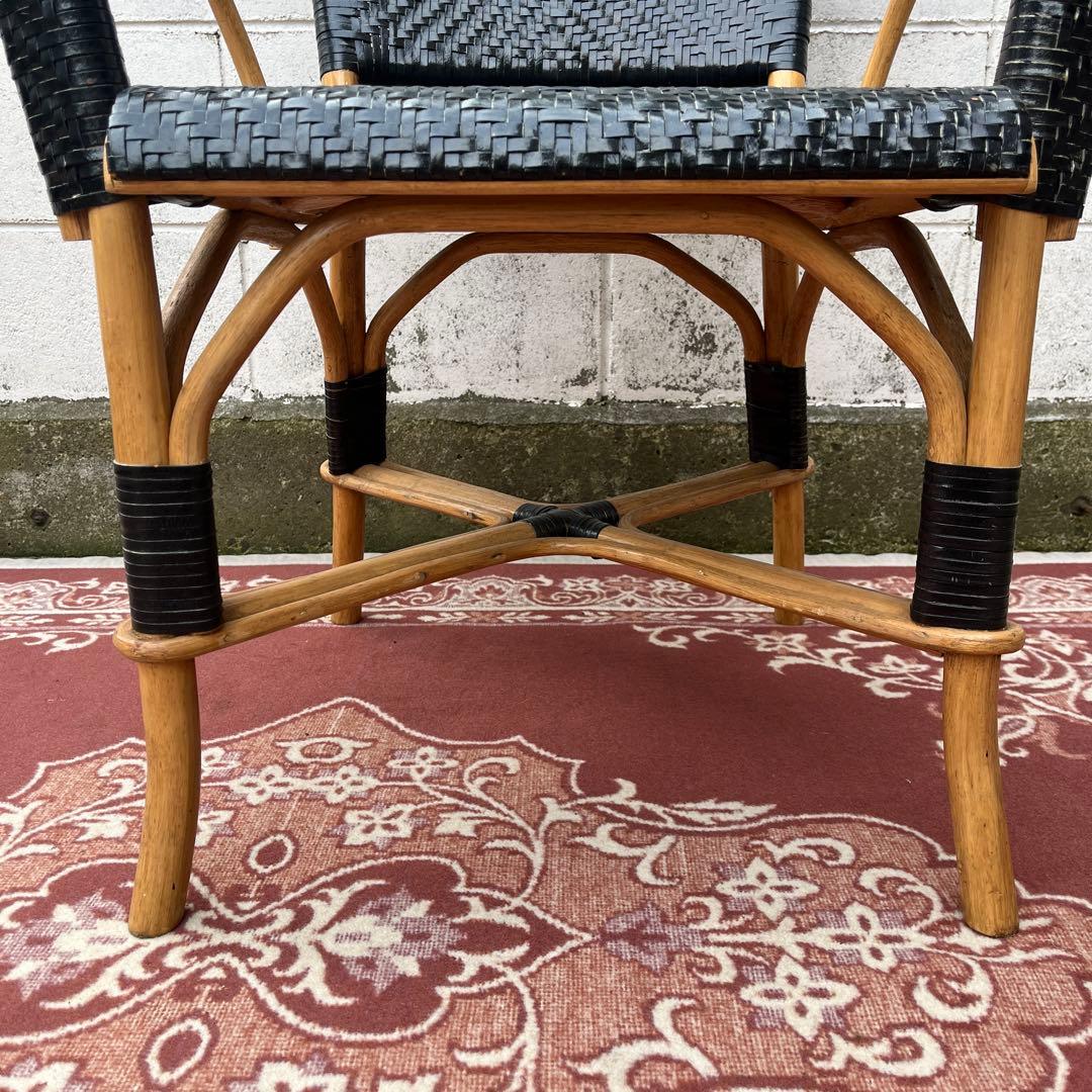 廃盤 ASPLUNDアスプルンド◾️編み込みレザー×ラタンフレーム 椅子 チェア