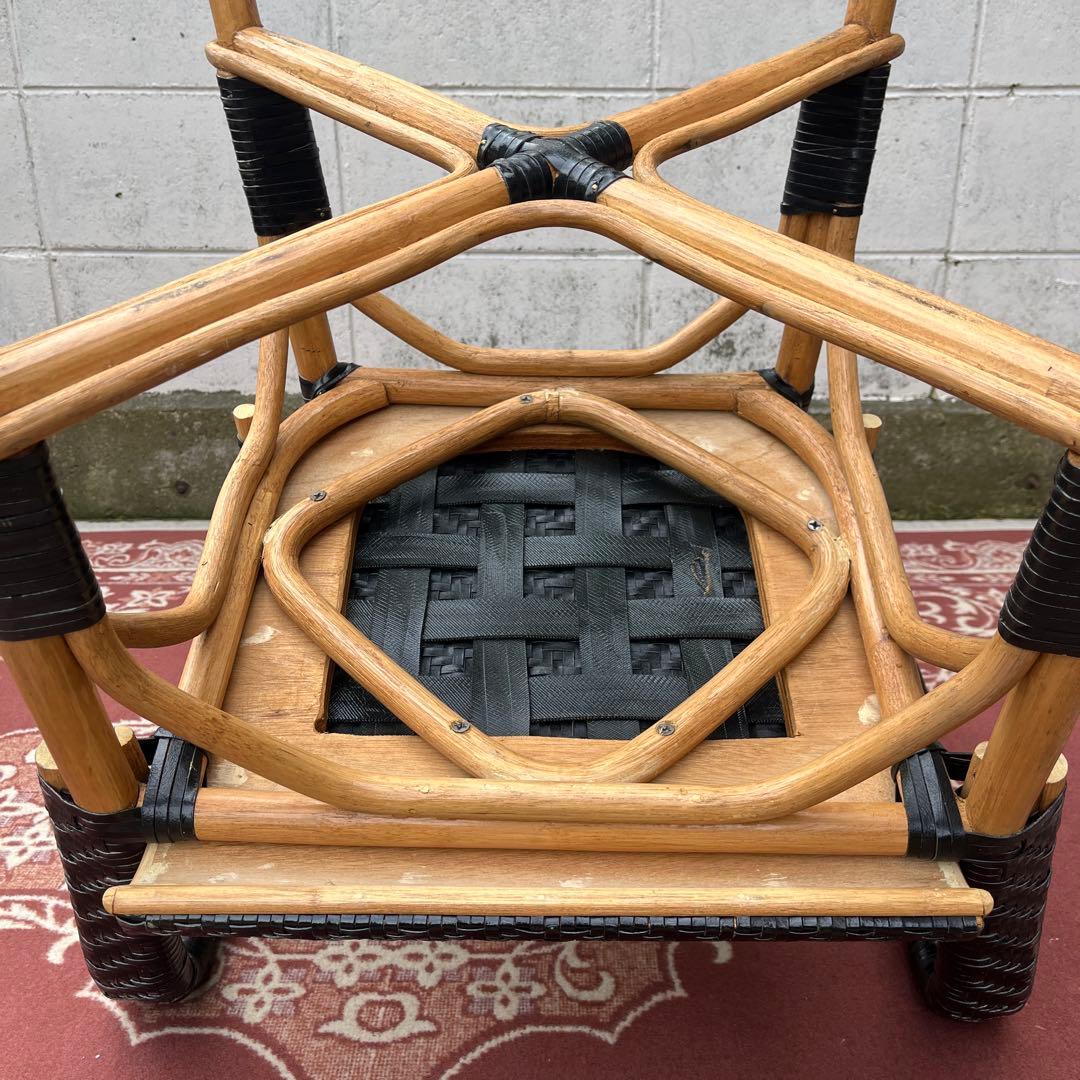 廃盤 ASPLUNDアスプルンド◾️編み込みレザー×ラタンフレーム 椅子 チェア