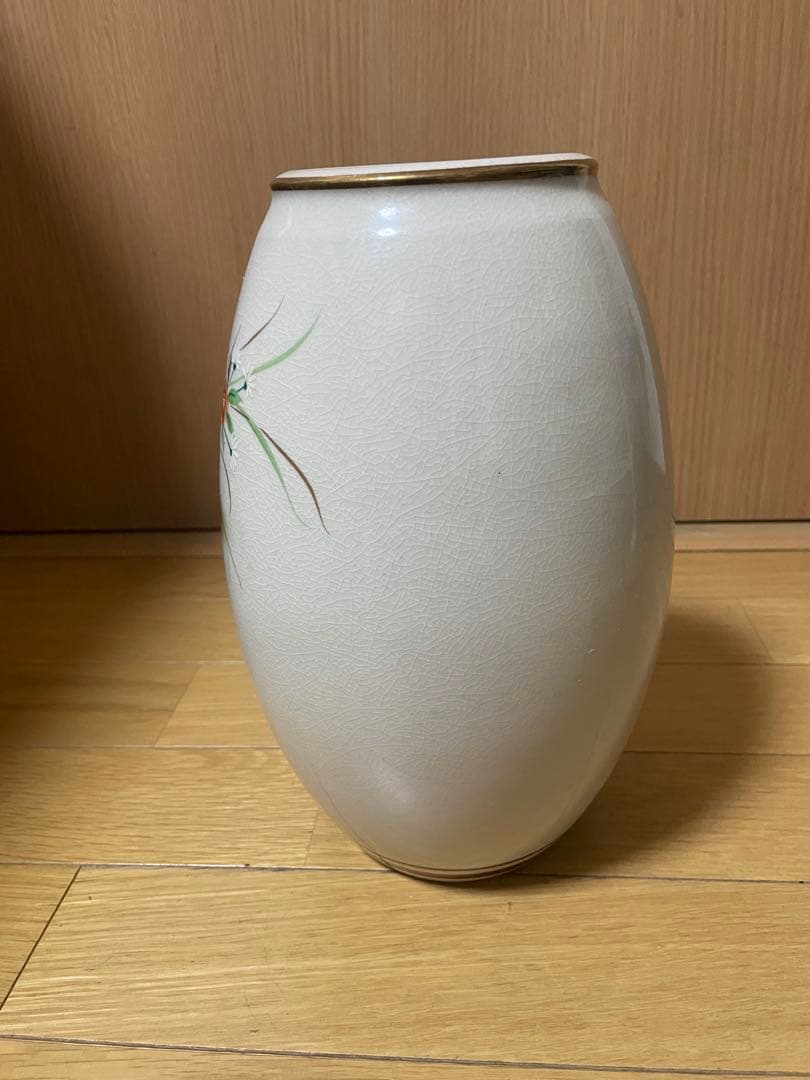 九谷焼 御花瓶 秀山窯造 花瓶 木箱付き 色絵 金彩 高さ約25cm