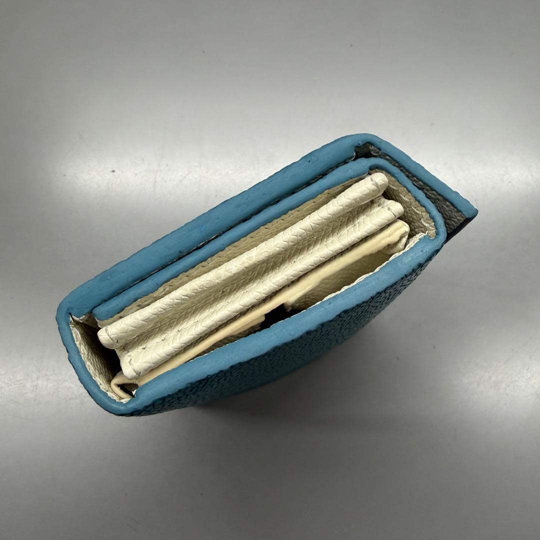 スティングレイ 二つ折り財布 ターコイズ 一枚革 メンズ レディース エイ革