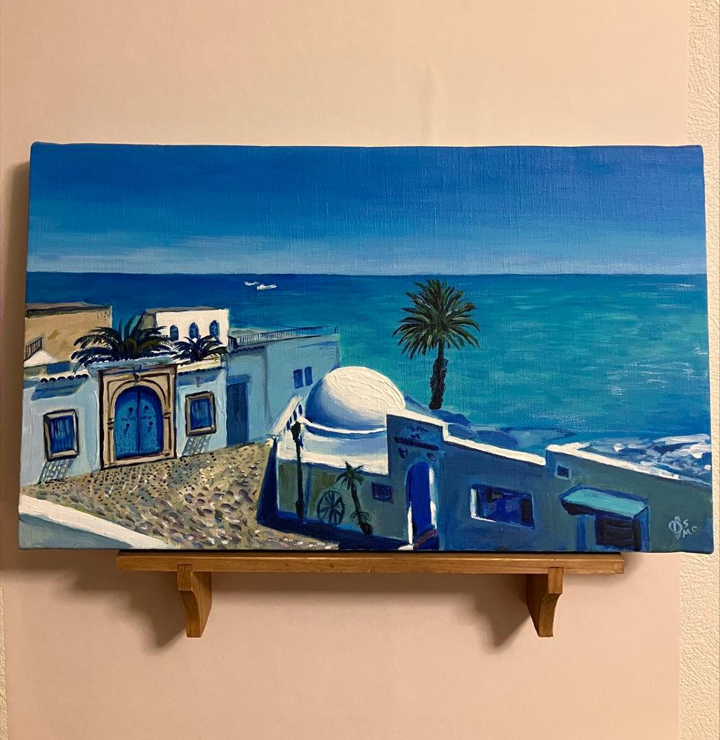 地中海 海 リゾート 風景画 ギリシャ 原画M6 Sea Painting