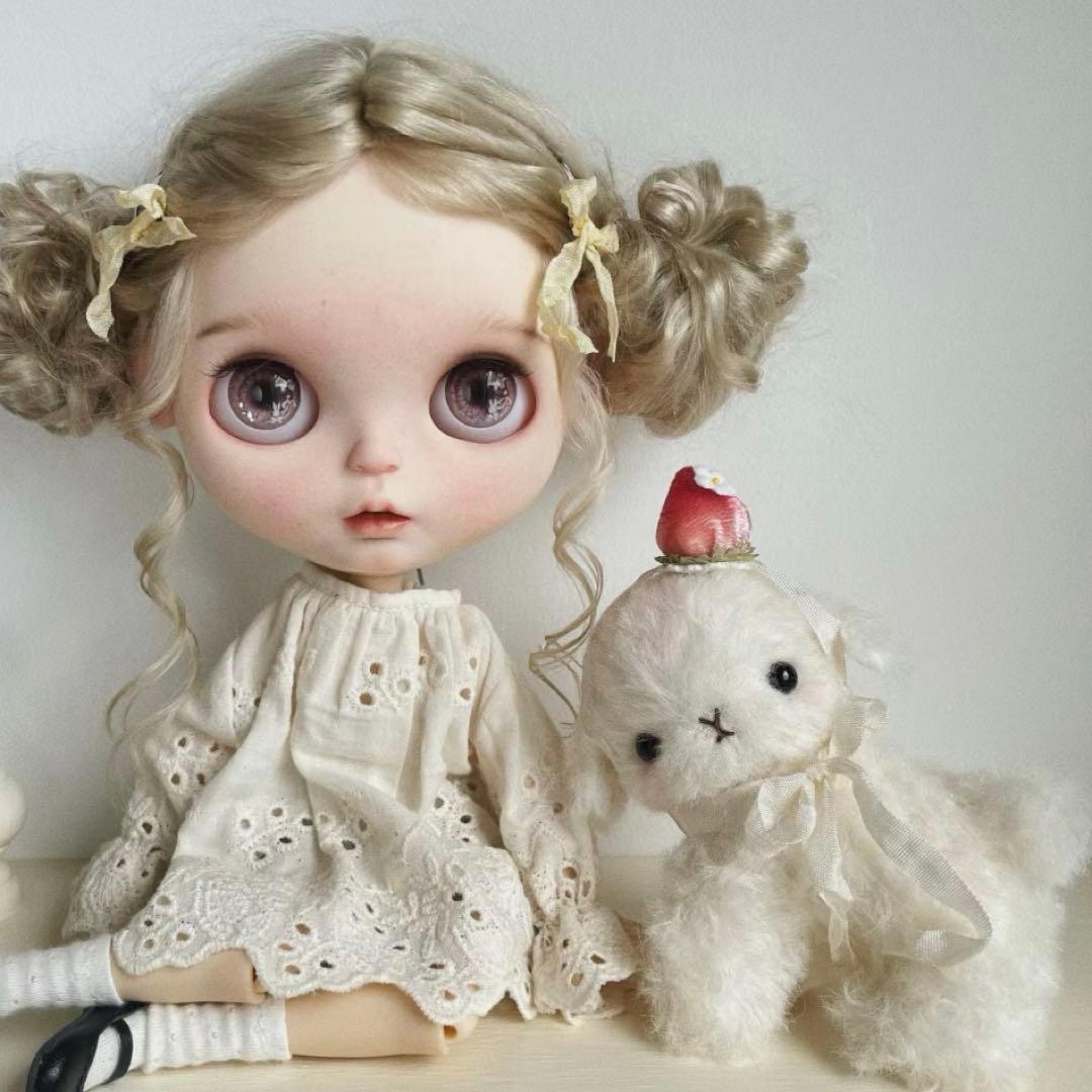 いちご仔羊ちゃん テディベア 海外作家様 ハンドメイド ぬいぐるみ ミニチュア