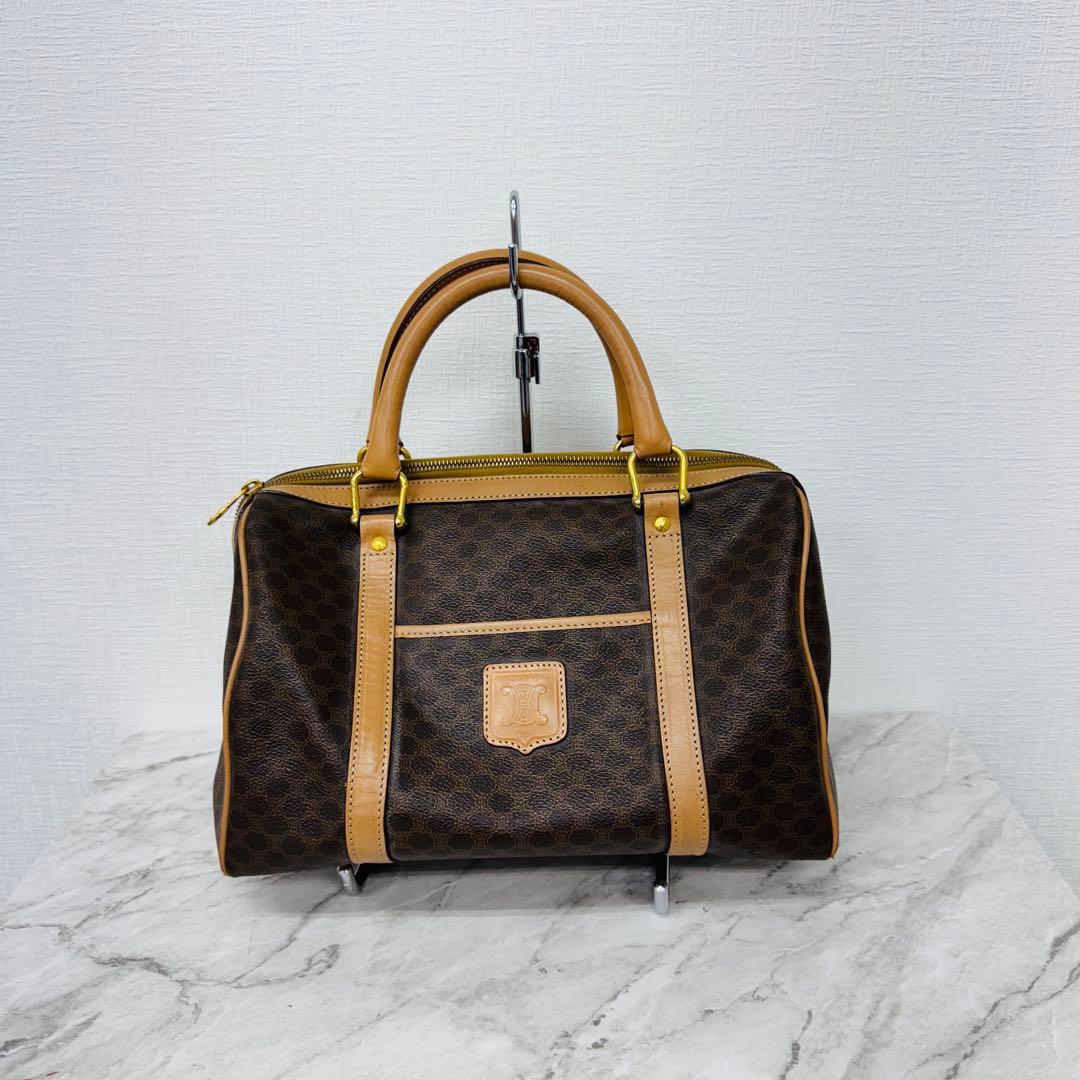 ✨CELINE✨セリーヌ✨マカダム柄✨ヴィンテージ✨ブラウン✨ボストンバッグ✨