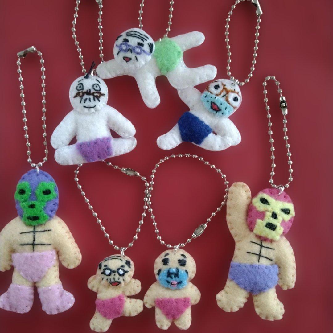 合い　ハンドメイド フェルトマスコット　7人