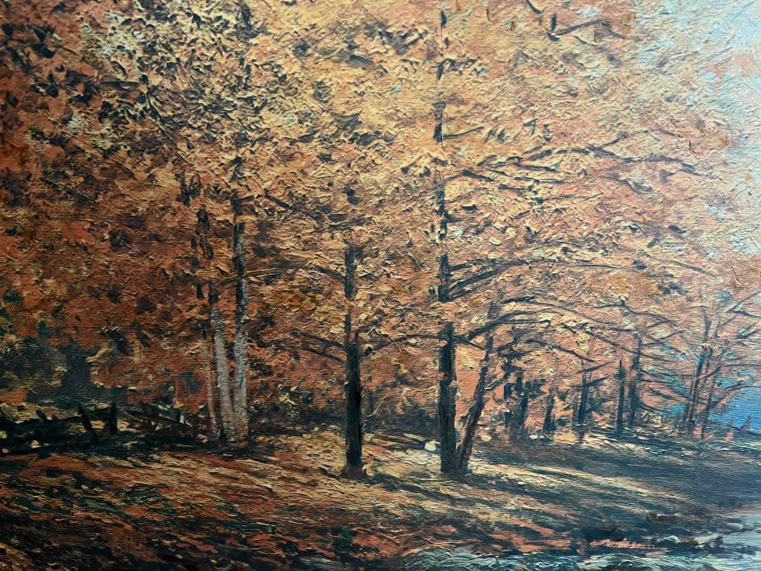 絵画 油絵 ロバートウッド 秋の風景