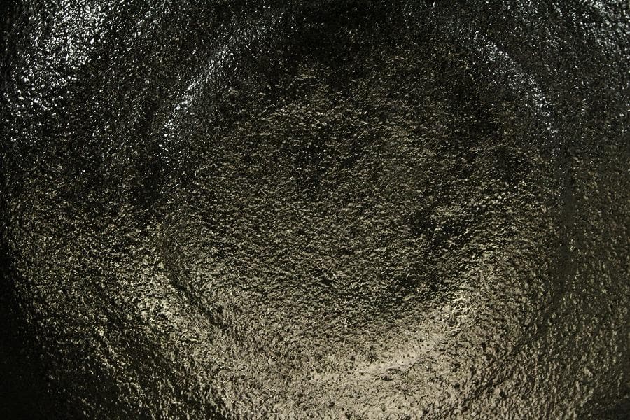 茶道具 大野九行 造 黒楽平茶碗 共箱 美品(ZE939)