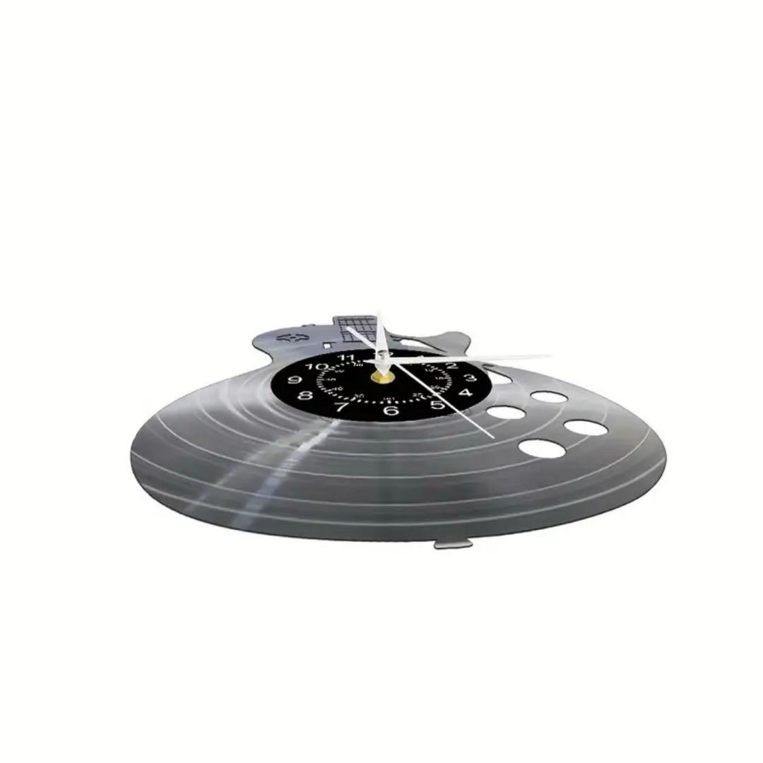ロックギター・レコード風ウォールクロック