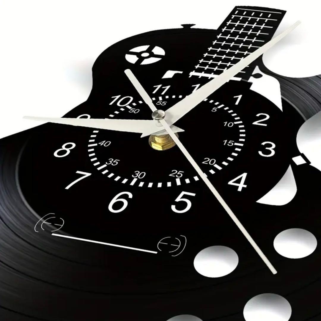 ロックギター・レコード風ウォールクロック