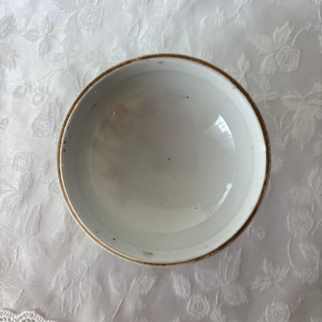 中国骨董 清朝後期〜中華民国 陶器中国美術 粉彩色絵人物図水注染付 蓋付き容器