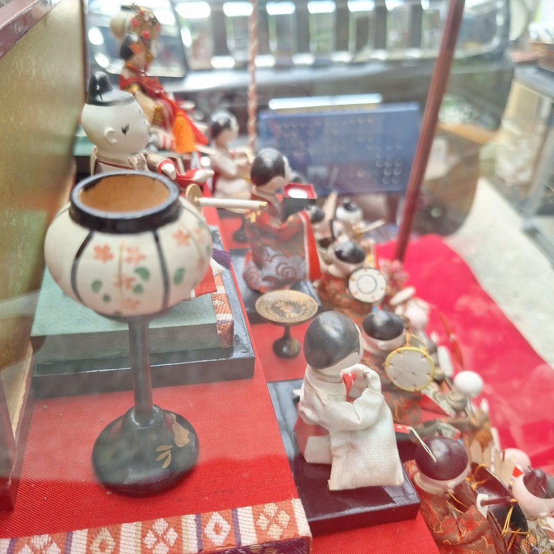 ミニ　雛人形セット ガラスケース付き　昭和レトロ