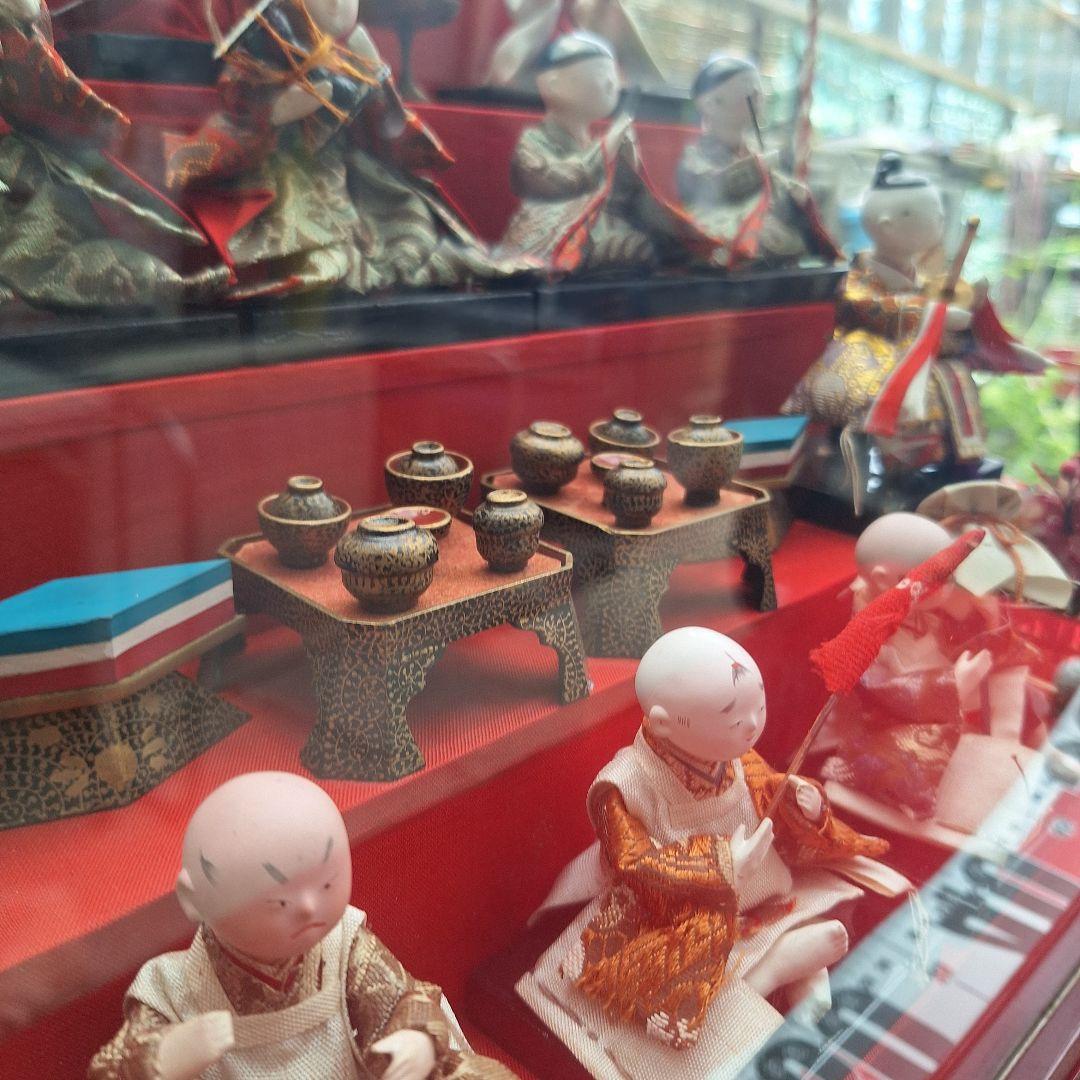 ミニ　雛人形セット ガラスケース付き　昭和レトロ