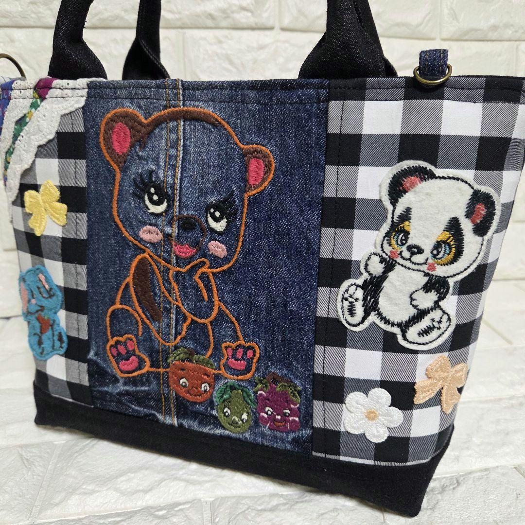 941 デニム＊リメイク＊刺繍＊バッグ＊トートバッグ