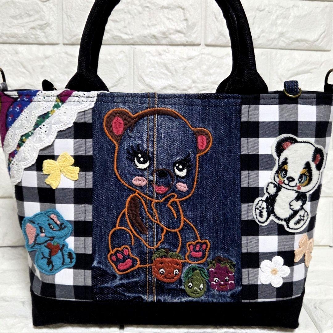 941 デニム＊リメイク＊刺繍＊バッグ＊トートバッグ